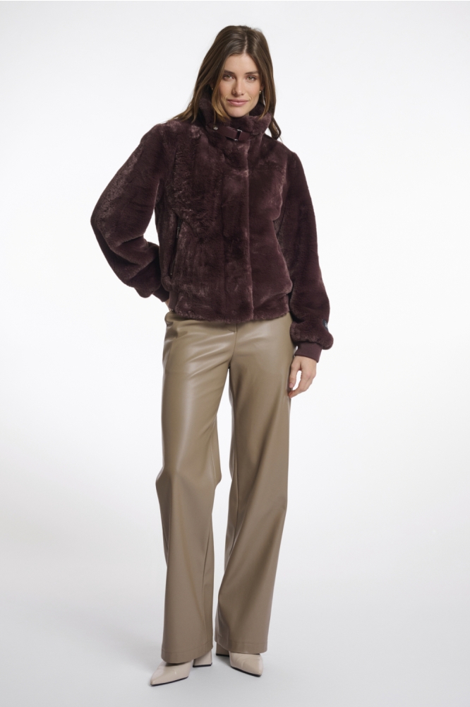 SHORT FAKE FUR JACKET AMBRA 7002511 10873 chocolate bean